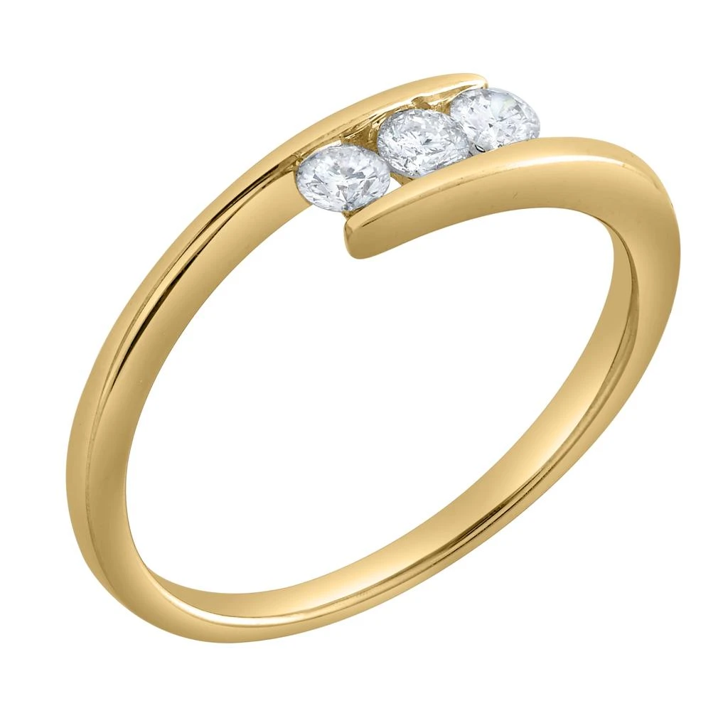 LuvMyJewelry Trilove 0.25 Ct 10K Gold Diamond Ring 2