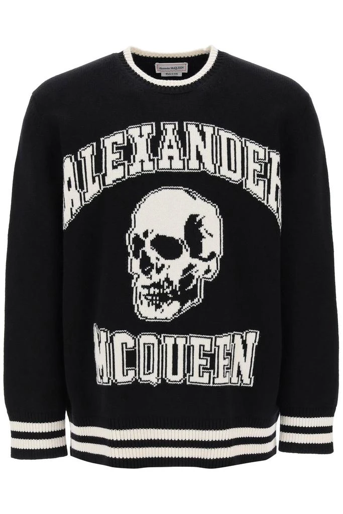 ALEXANDER MCQUEEN varsity sweater with skull motif 1