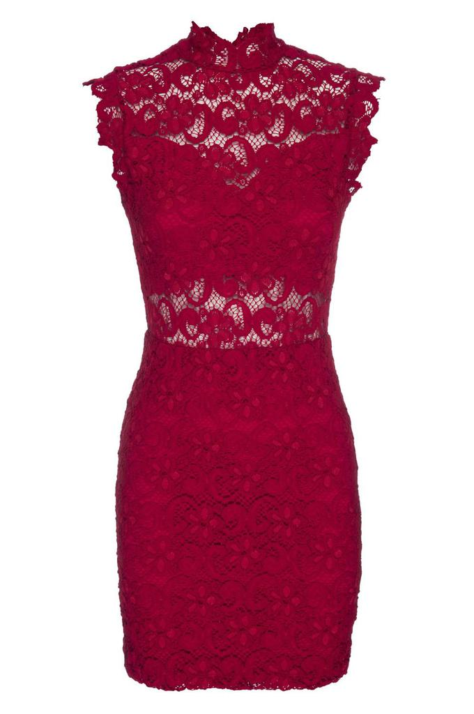 Nightcap Dixie Lace Cutout Mini Dress In Red