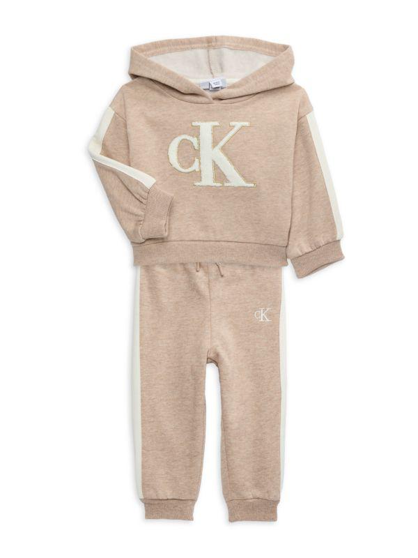 Calvin Klein Baby Girl's & Little Girl's 2-Piece Logo Hoodie & Joggers Set
