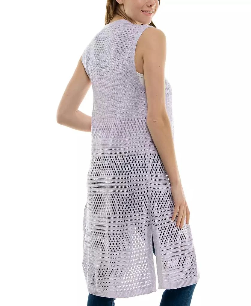 Ultra Flirt Juniors' Open-Knit Pointelle Duster Sweater Vest 2
