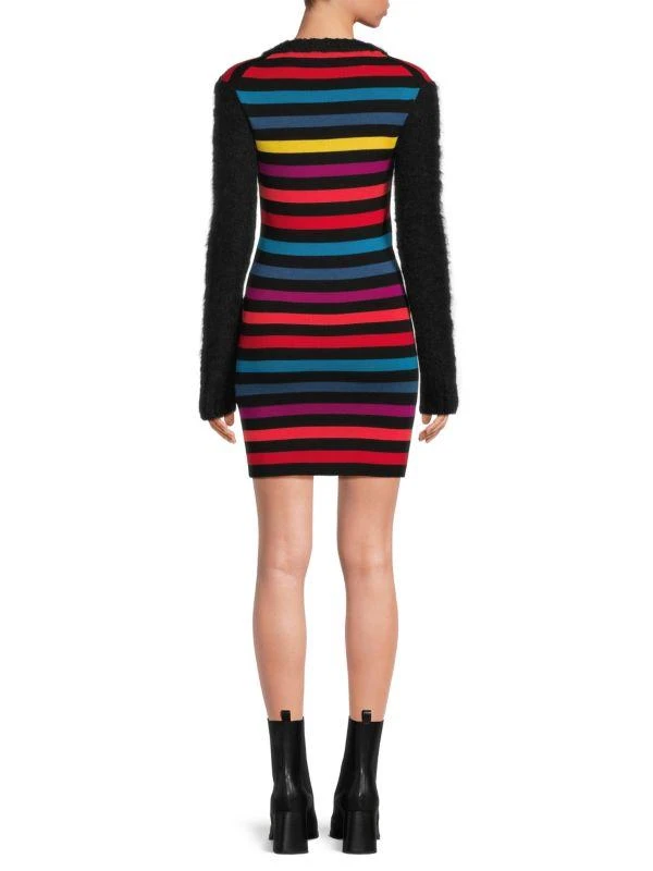 SONIA RYKIEL Virgin Wool Striped Sweater Mini Dress 2