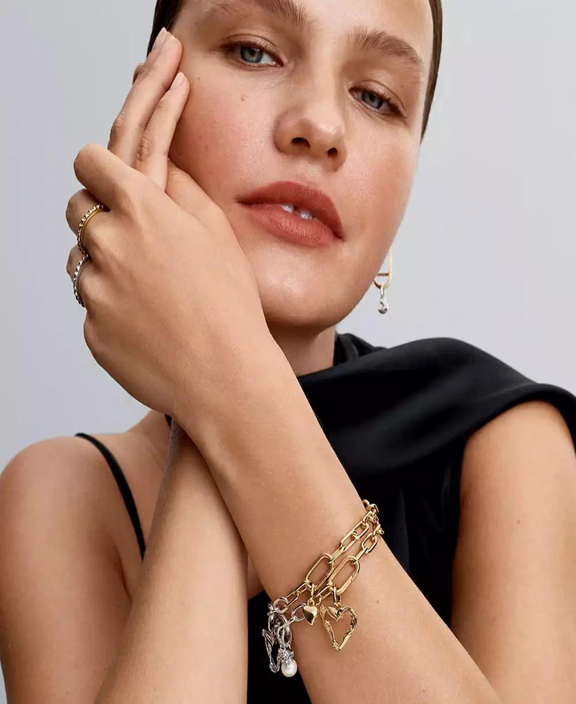 PANDORA 14K Gold Plated Heart Mini Dangle Charms 5