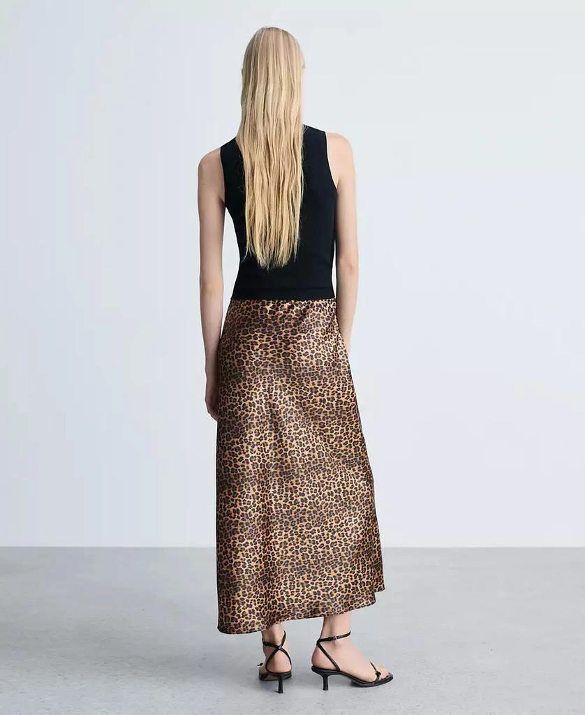 Mango Women's Leopard-Print Satin Skirt 2