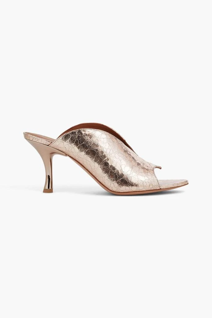 Malone Souliers Henri 70 metallic cracked-leather mules 1