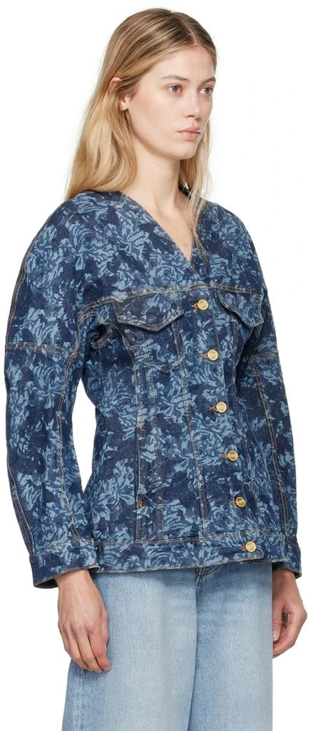 Ganni Navy Lazer Denim Jacket 2