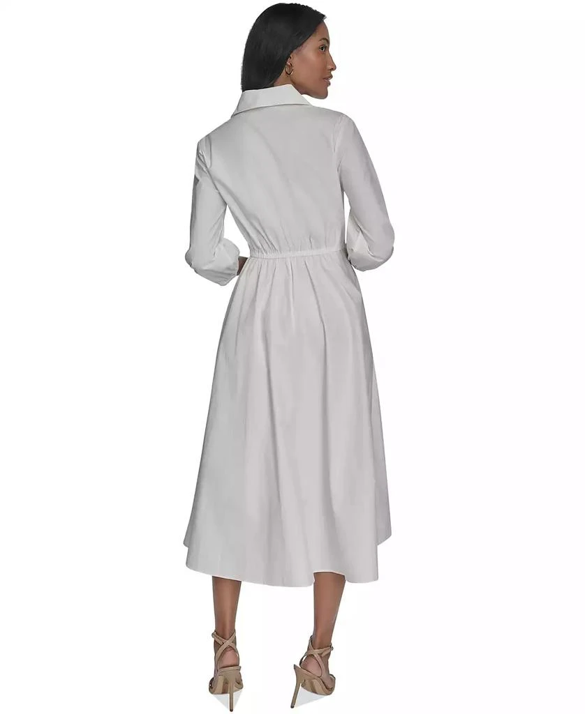 HALSTON Women's Cotton Tie-Waist Fit & Flare Dress 4