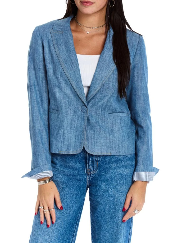 Drew Oakley Denim Blazer In Bleach