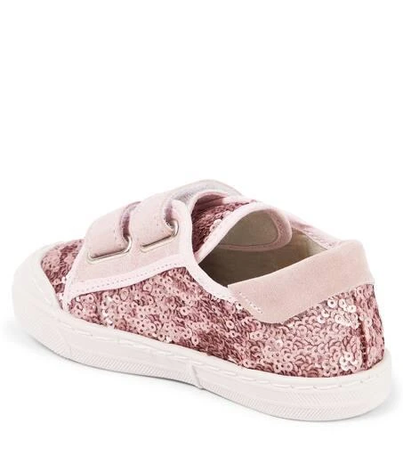 PEPE Villas sequined leather-trimmed sneakers 3