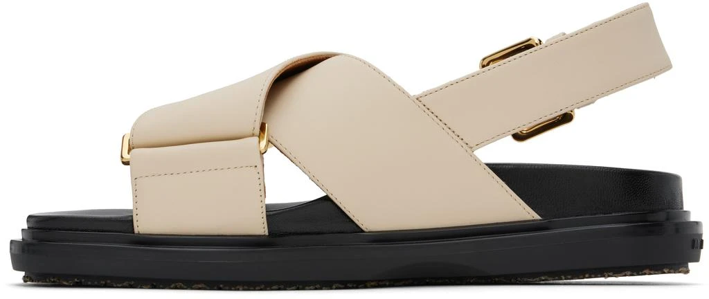 Marni Off-White Leather Fussbett Sandals 3