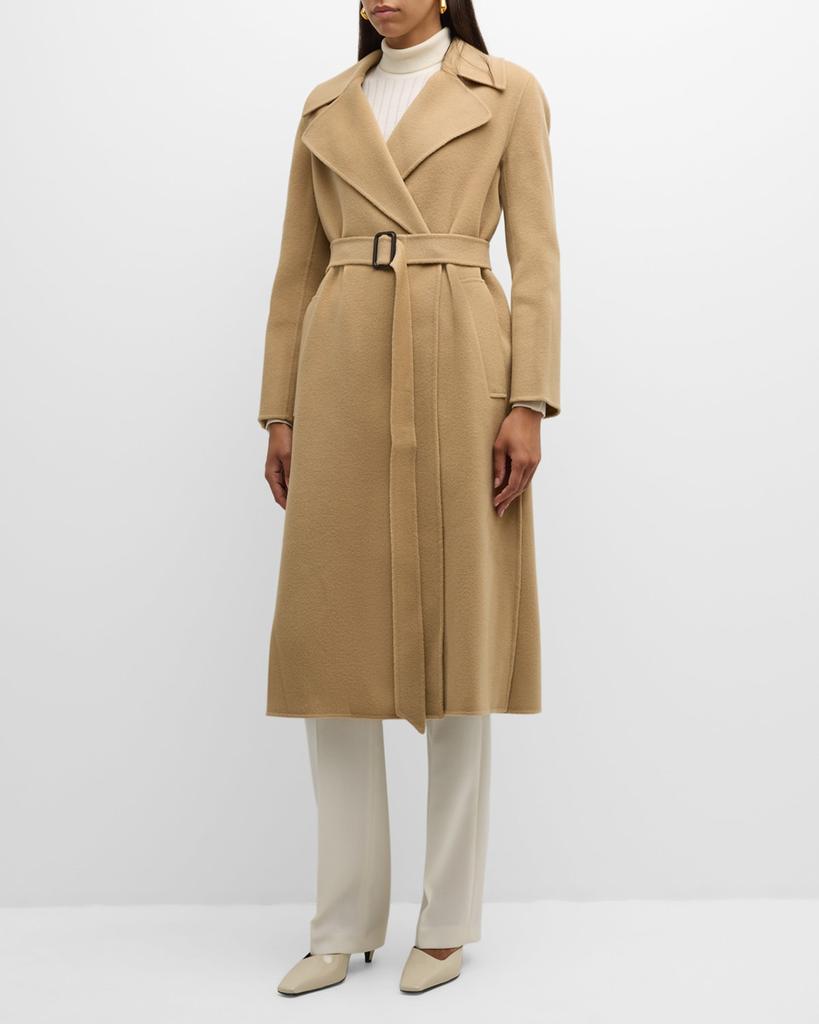 Belted wool trench coat on sale