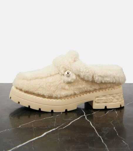 Jimmy Choo Shea shearling platform mules 5