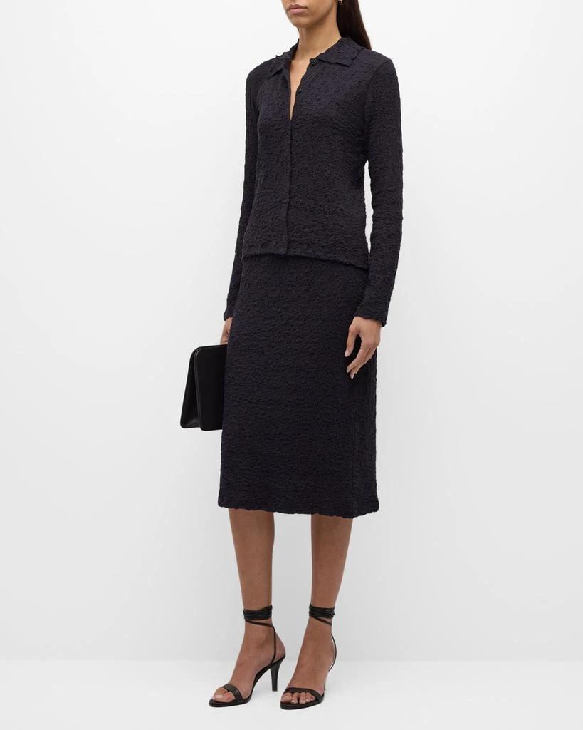 Vince Smocked Popcorn Midi Skirt 3