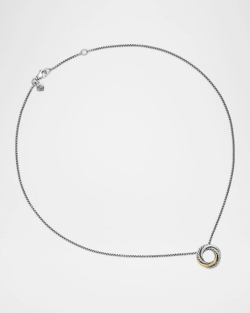 David Yurman Crossover Mini Pendant Necklace in Silver and Gold 3