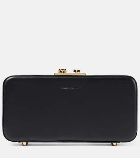 Gianvito Rossi Valì leather clutch 1