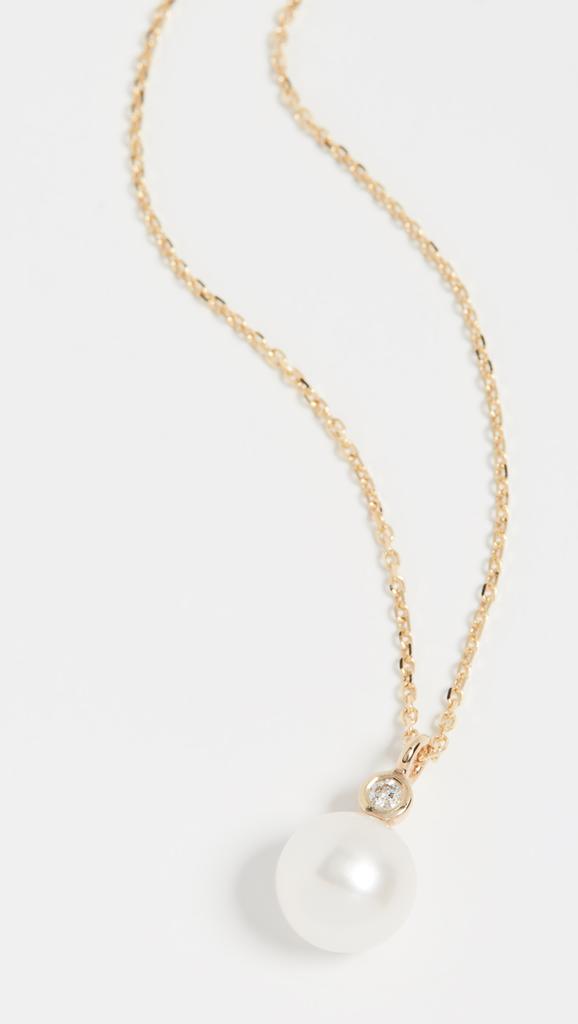 MATEO 14K   Pearl and Diamond Dot Necklace