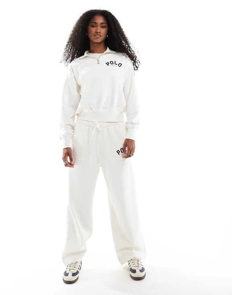 Ralph Lauren Polo Ralph Lauren co-ord half zip sweatshirt in off white 4