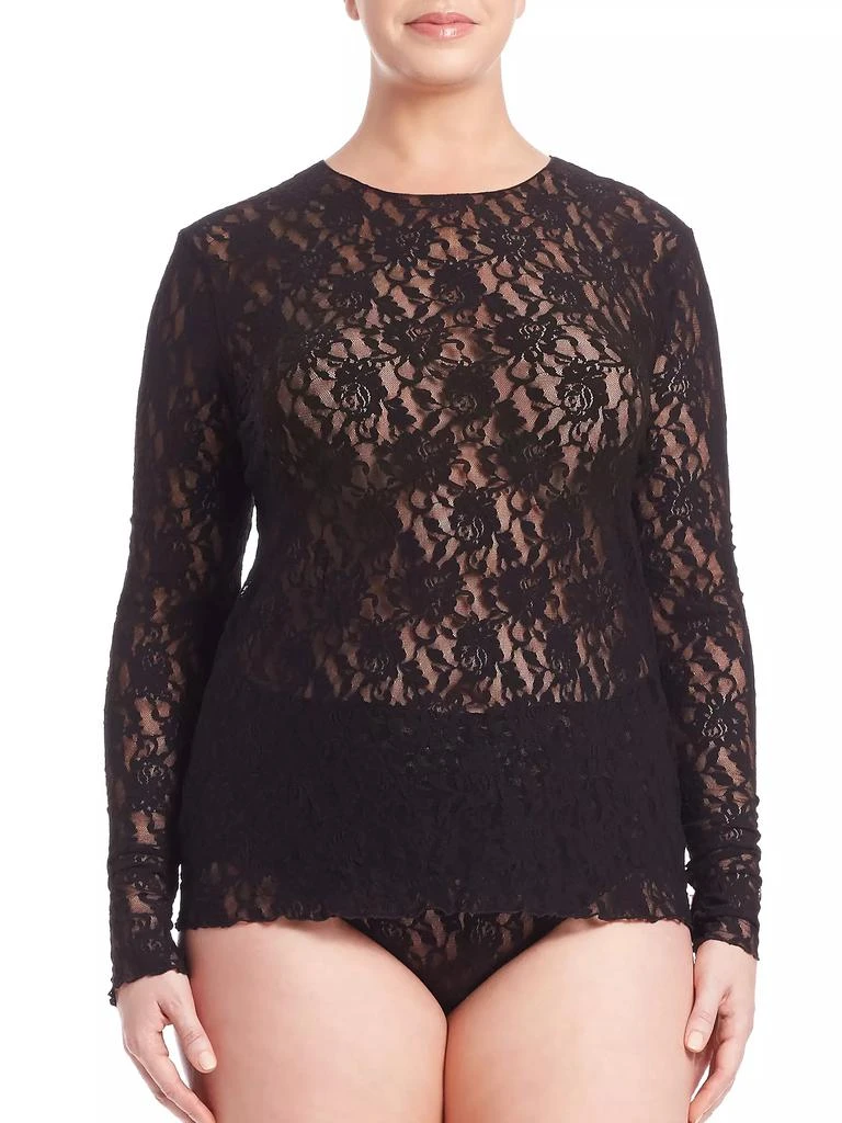 Hanky Panky Plus Signature Lace Long-Sleeve Top 1