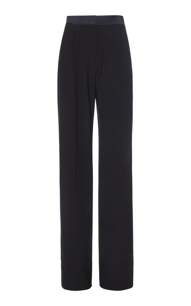 Nensi Dojaka Nensi Dojaka - Satin-Trimmed Woven Wide-Leg Trousers - Black - L - Moda Operandi