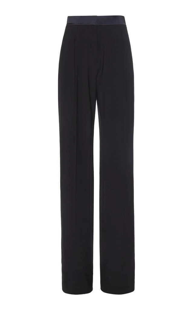 Nensi Dojaka Nensi Dojaka - Satin-Trimmed Woven Wide-Leg Trousers - Black - XS - Moda Operandi 1