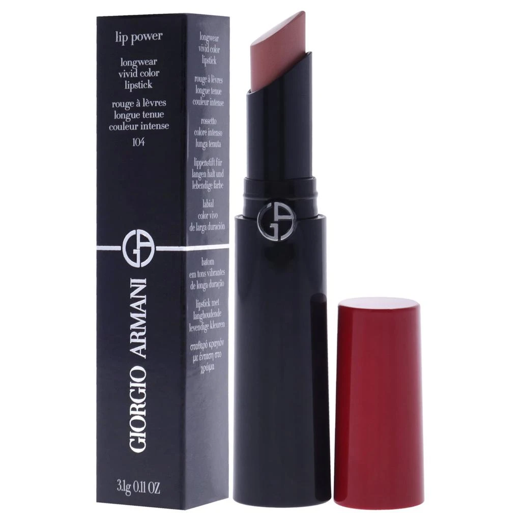 Giorgio Armani Lip Power Longwear Vivid Color Lipstick - 104 Selfless Tempting by  for Women - 0.11 oz Lipstick 4