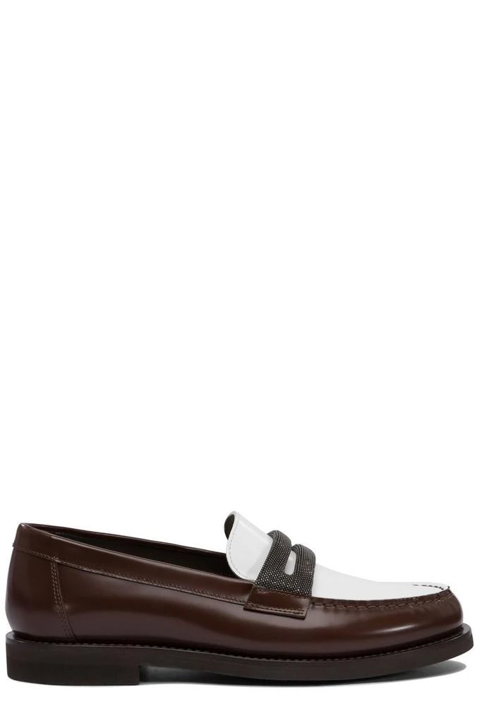Brunello Cucinelli Precious Clamp Minimal Penny Loafers – On Sale
