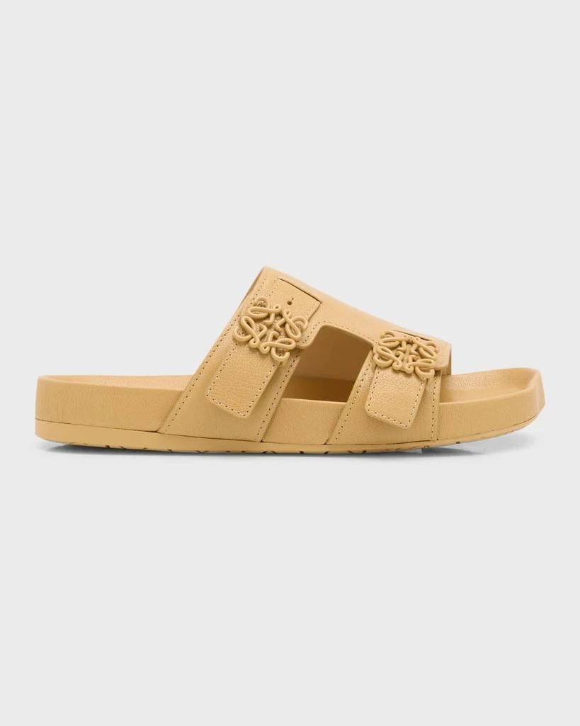 Loewe Ease Leather Dual-Buckle Slide Sandals 1