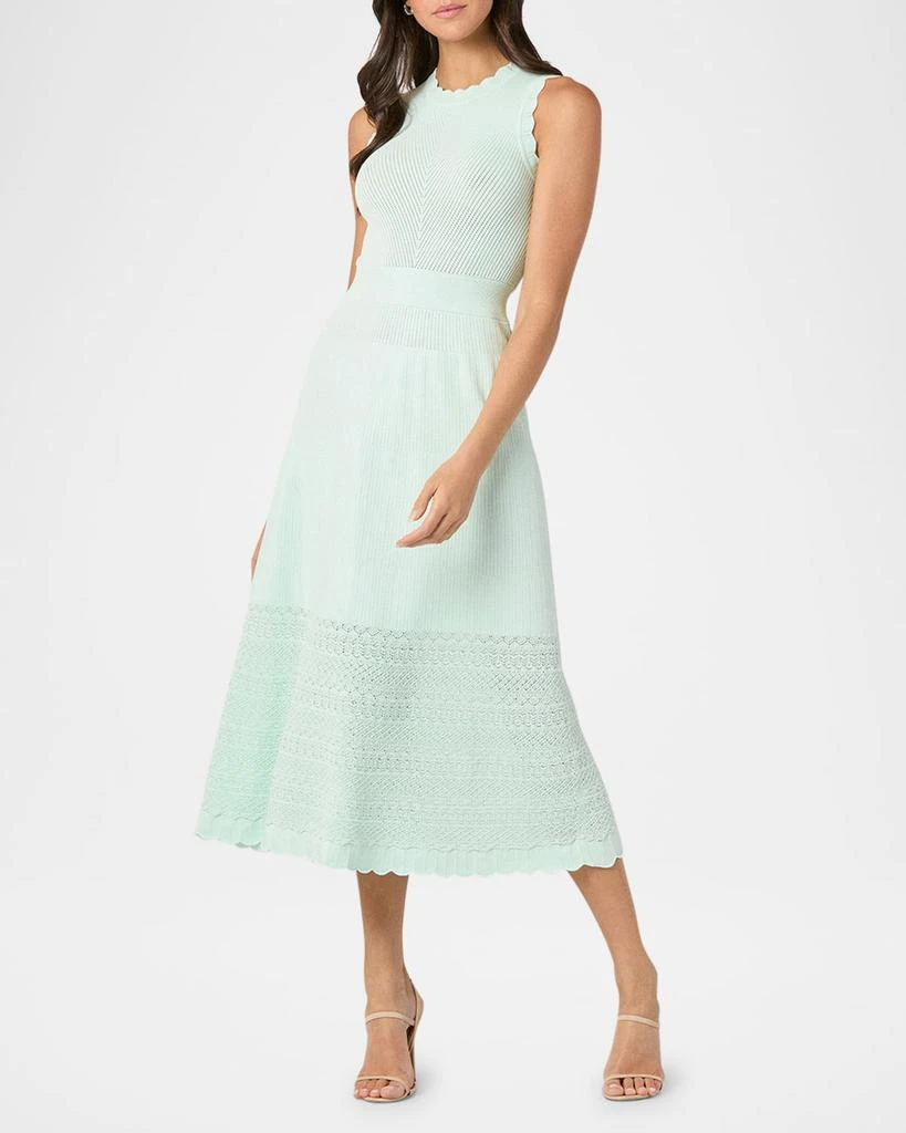 slim fit dress slacks Shoshanna Women's Midnight Nia Jacquard Dress - Green