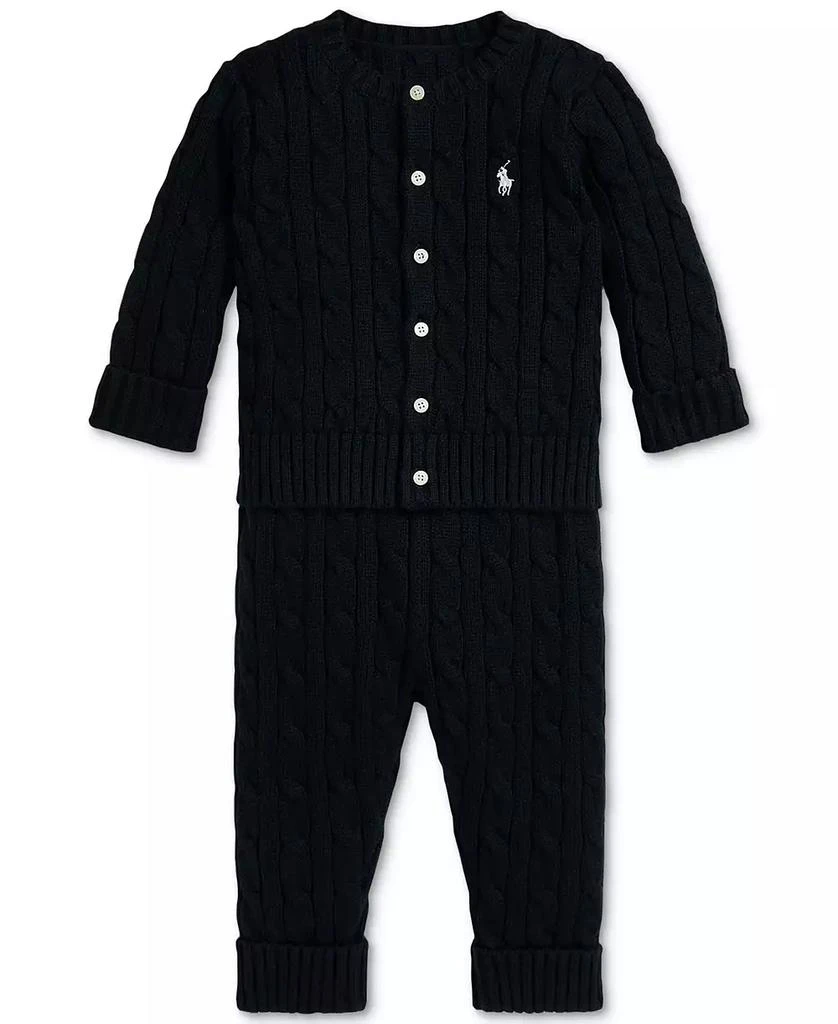 Ralph Lauren Baby Boys Sweater Cardigan & Pant Set 1