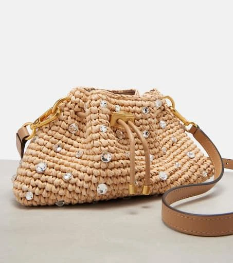 Jimmy Choo Cinch Small embellished raffia tote bag 6
