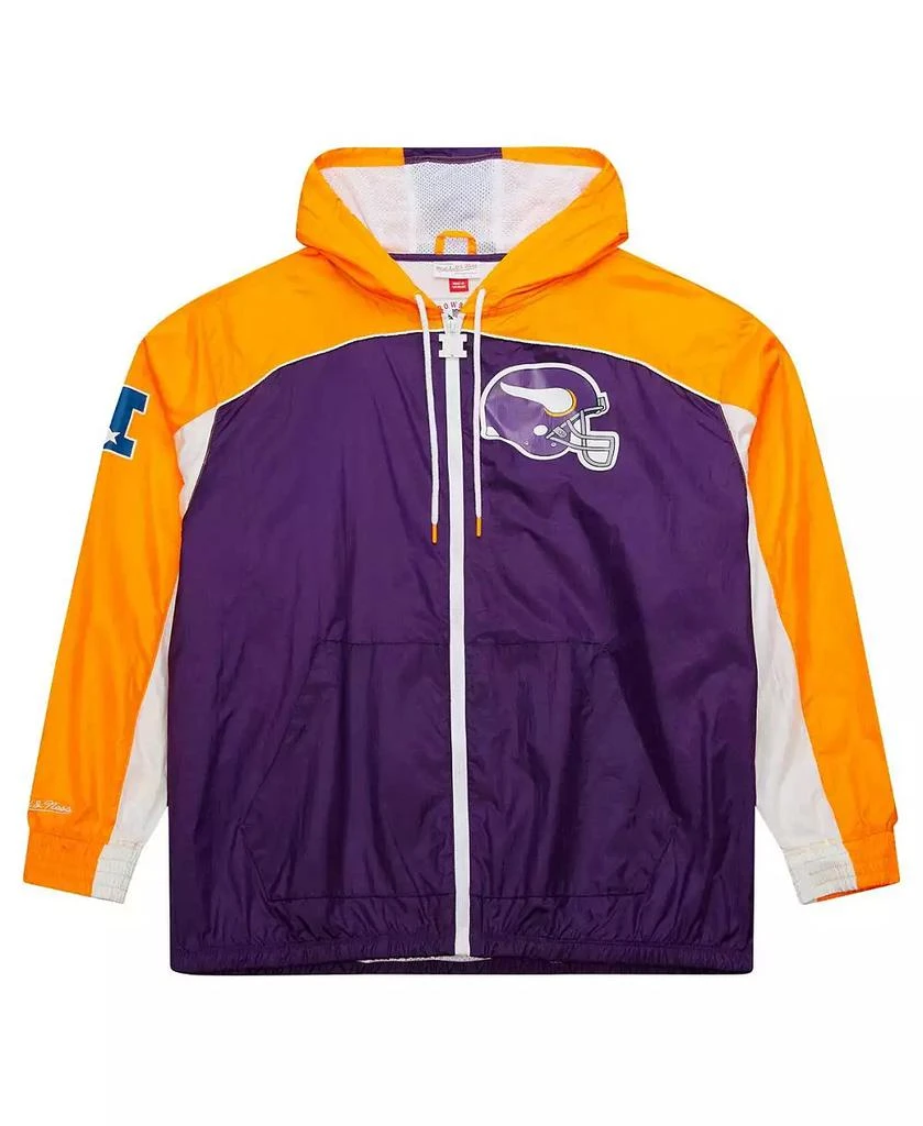 Mitchell & Ness Men's White Minnesota Vikings Big Shot Premium Full-Zip Windbreaker Jacket 2