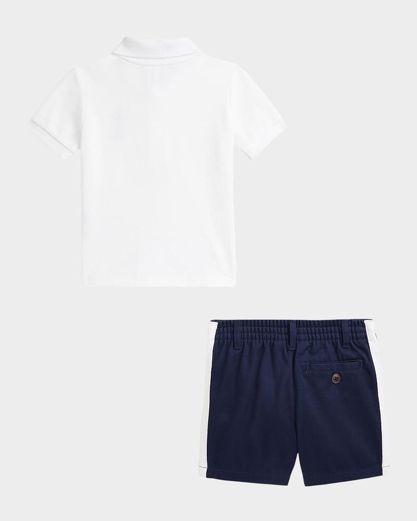 Ralph Lauren Boy's Mesh Polo Shirt & Chino Shorts Set, Size 3M-24M