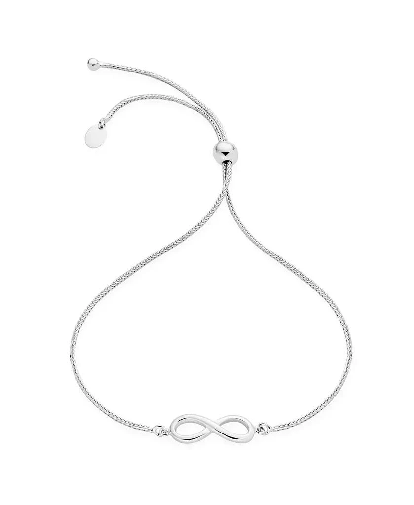 Bling Jewelry Minimalist Simple Slide Love Knot Symbol Infinity Bolo Bracelet Sterling Silver Adjustable
