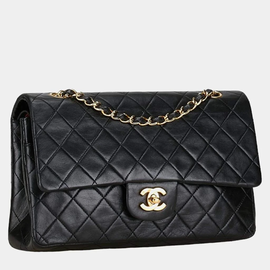 Chanel Chanel Black Leather Medium Classic Double Flap Shoulder Bag 3