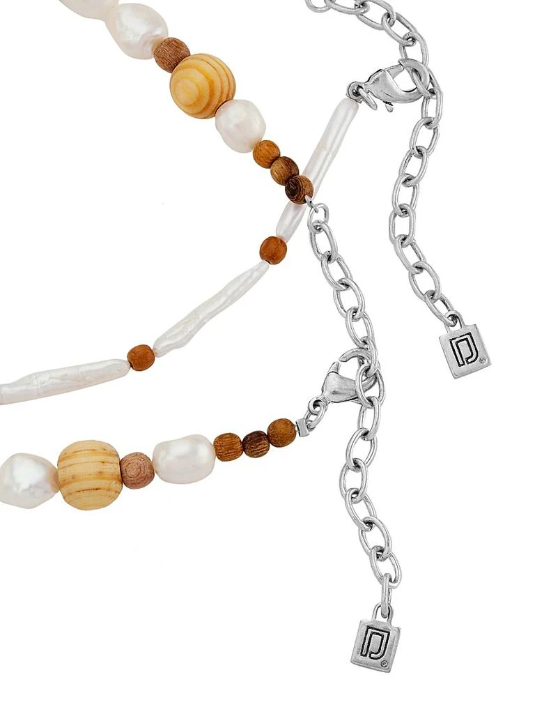 DANNIJO Aqua 2-Piece Wood & Pearl Necklace Set 3