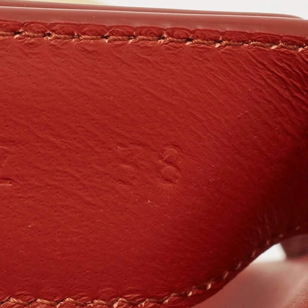 Hermes Hermes Cream/Burgundy Leather Chypre Flat Sandals Size 38 7