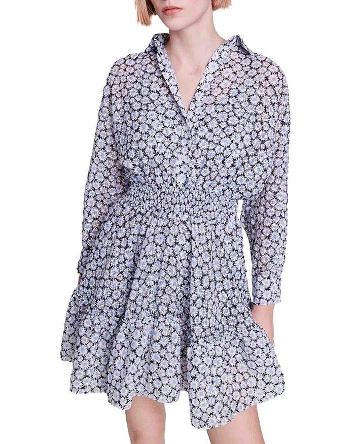 Maje Rarguerite Semi Sheer Mini Dress