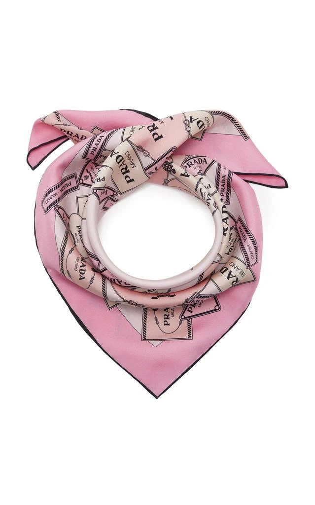 Prada Prada Heritage-Print Silk Twill Scarf - Moda Operandi
