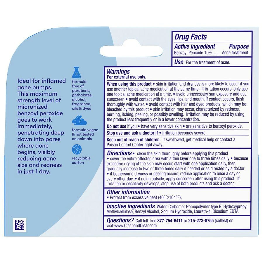 Clean & Clear Persa-Gel 10 Acne Medication, 10% Benzoyl Peroxide 3