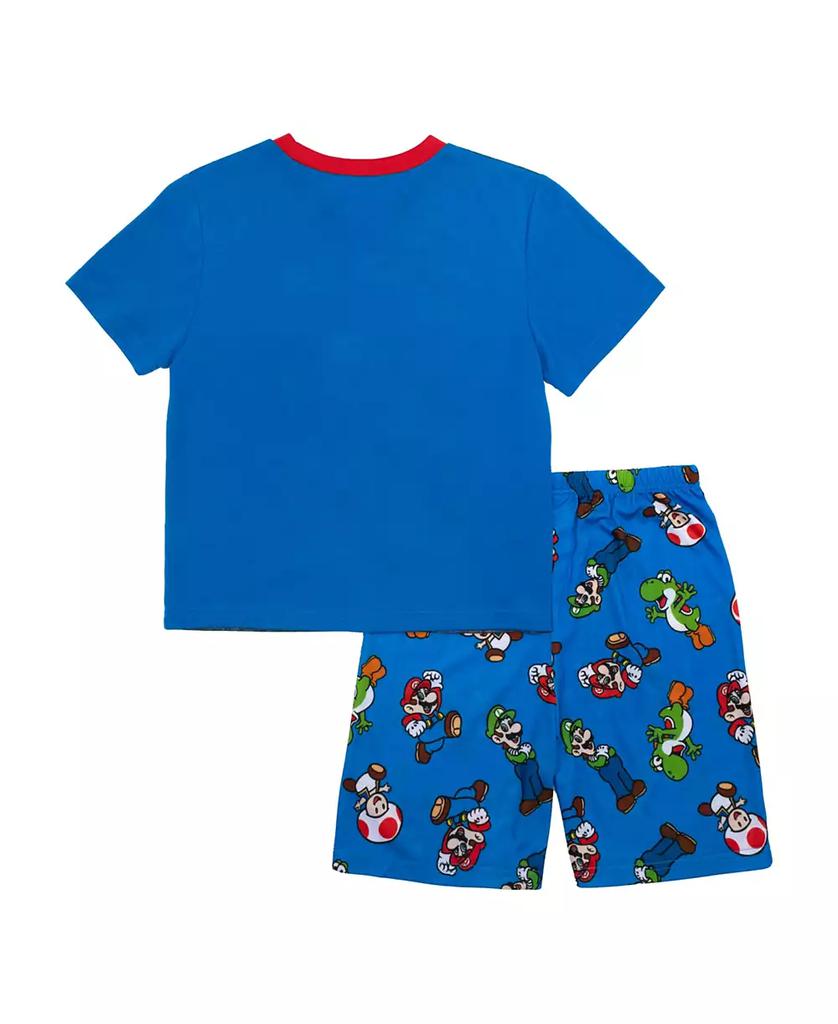 Nintendo Little and Big Boys Short Sleeve Tee and Short, 2-Piece Pajama Set