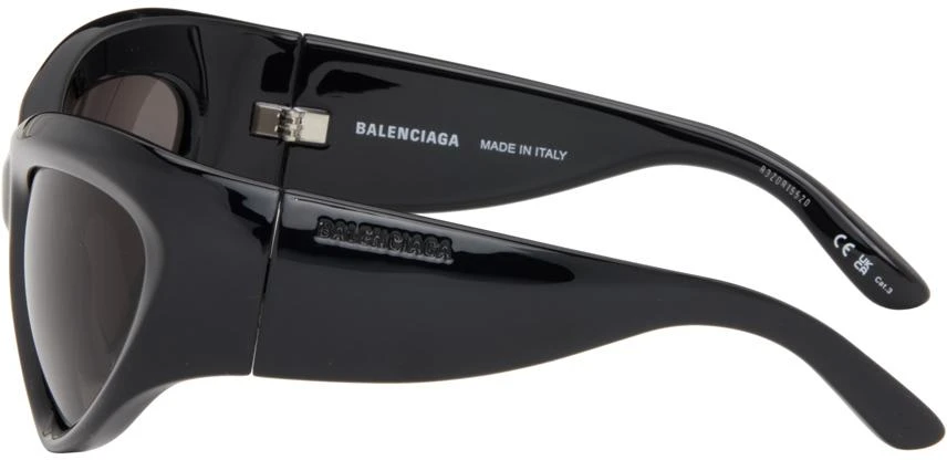 Balenciaga Black Wrap D-Frame Sunglasses 3