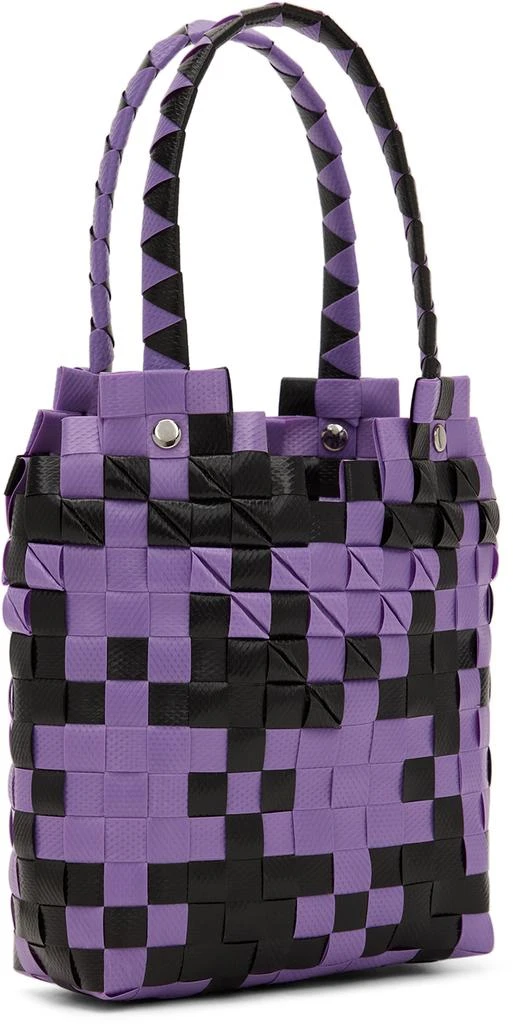 Marni Kids Purple & Black Diamond Basket Tote 3