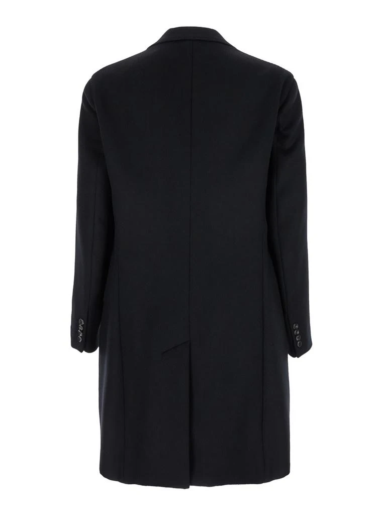 Emporio Armani Black Single-breasted Coat With Notched Revers In Wool Man 2