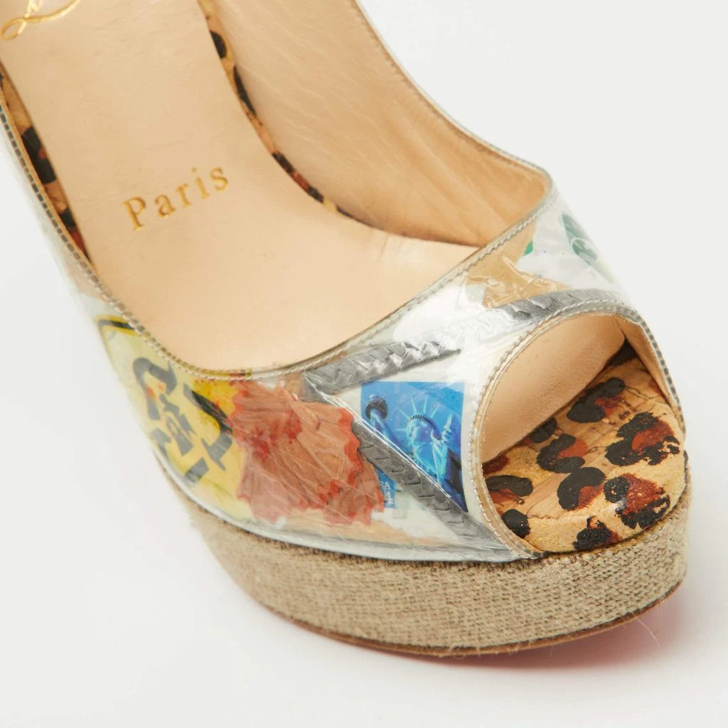 Christian Louboutin Christian Louboutin Multicolor PVC Eco Trash Peep Toe Platform Slingback Pumps Size 35.5 7