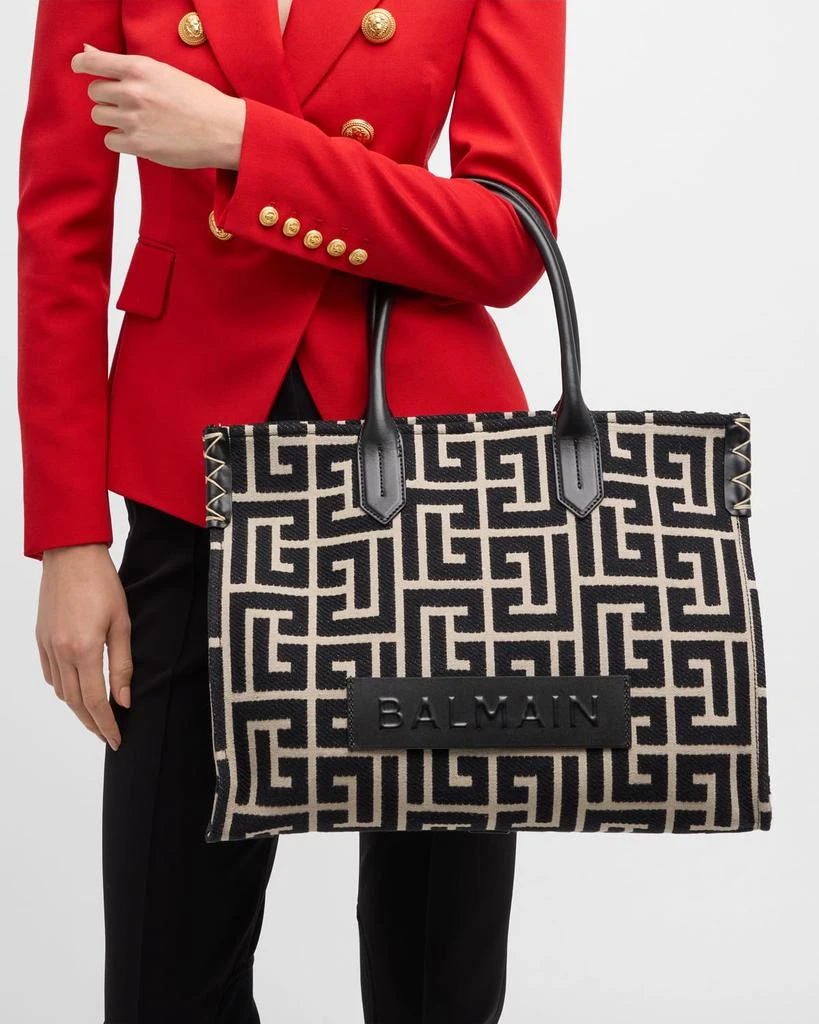 Balmain B Army Medium Shopper Tote Bag in Monogram Jacquard 5