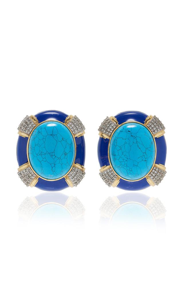 VALÉRE VALÉRE - Cherly 24k Gold-Plated Turquoise Earrings - Blue - OS - Moda Operandi - Gifts For Her
