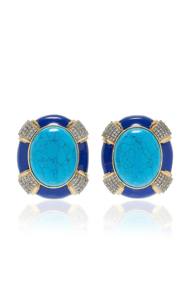 VALÉRE VALÉRE - Cherly 24k Gold-Plated Turquoise Earrings - Blue - OS - Moda Operandi - Gifts For Her 1