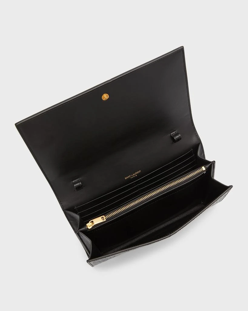 Yves Saint Laurent Cassandra YSL Wallet on Chain in Croc Embossed Leather 4