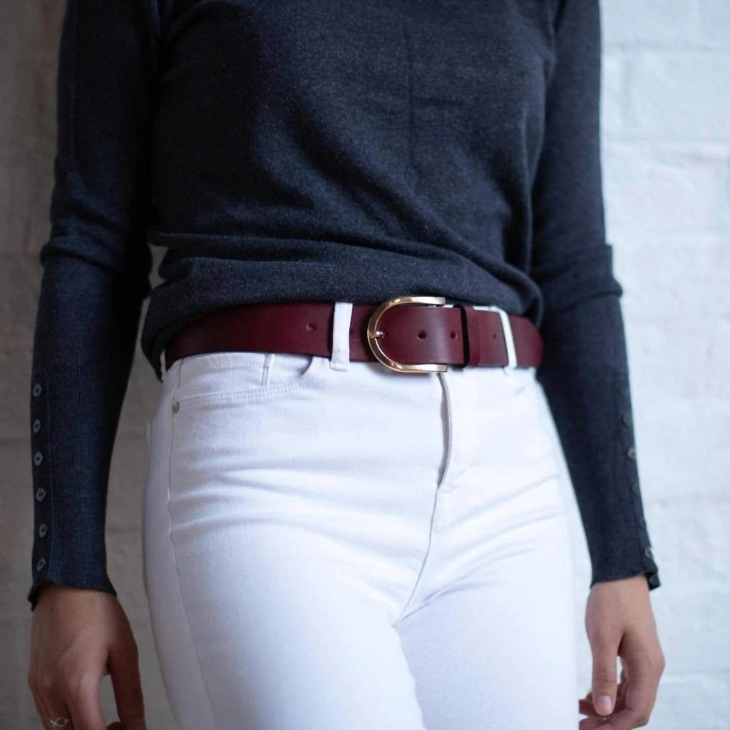 British Belt Co. British Belt Co. - Women's Oxblood Leather Belt 2