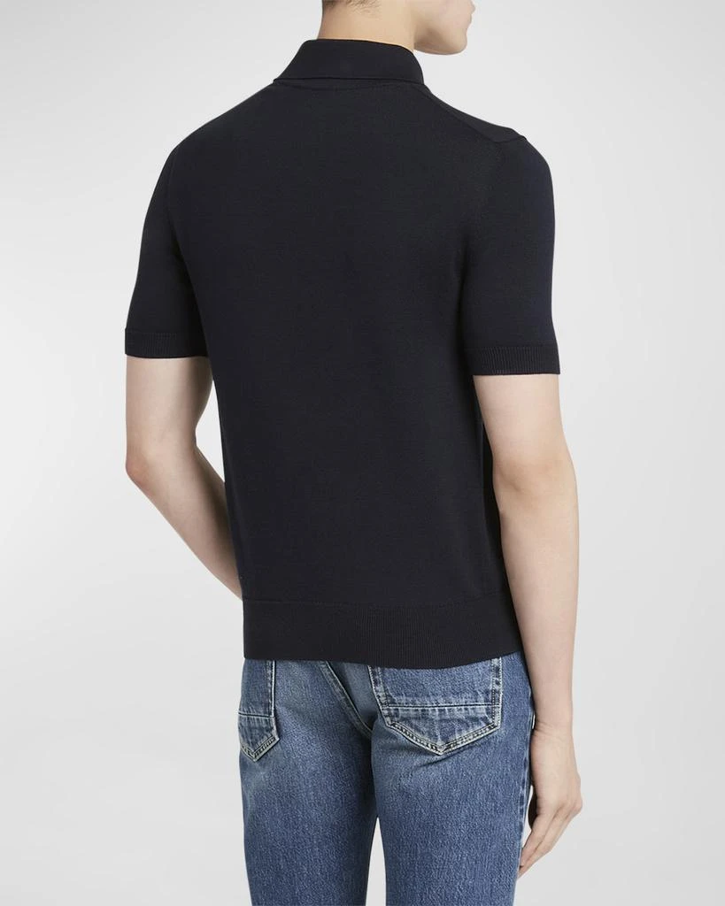 Alexander McQueen Men's Slit Cotton Polo Shirt 5